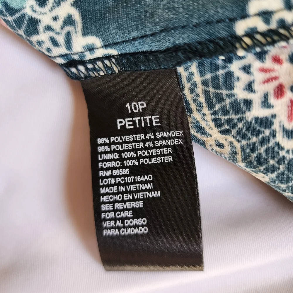 NWT Perceptions tank dress blue floral 10p sheath - Picture 6 of 14